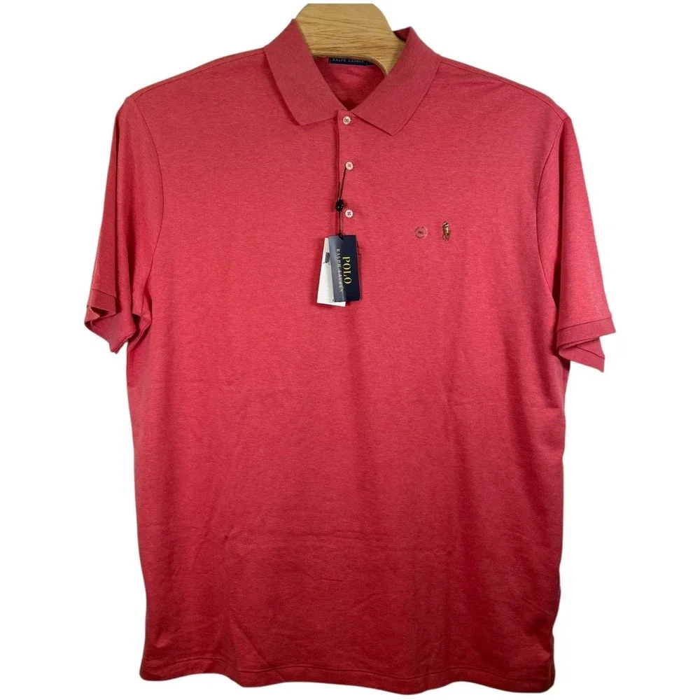 Polo Ralph Lauren Polo Shirt Mens 2XLT Heather Pink Soft Cotton Classic Fit Golf